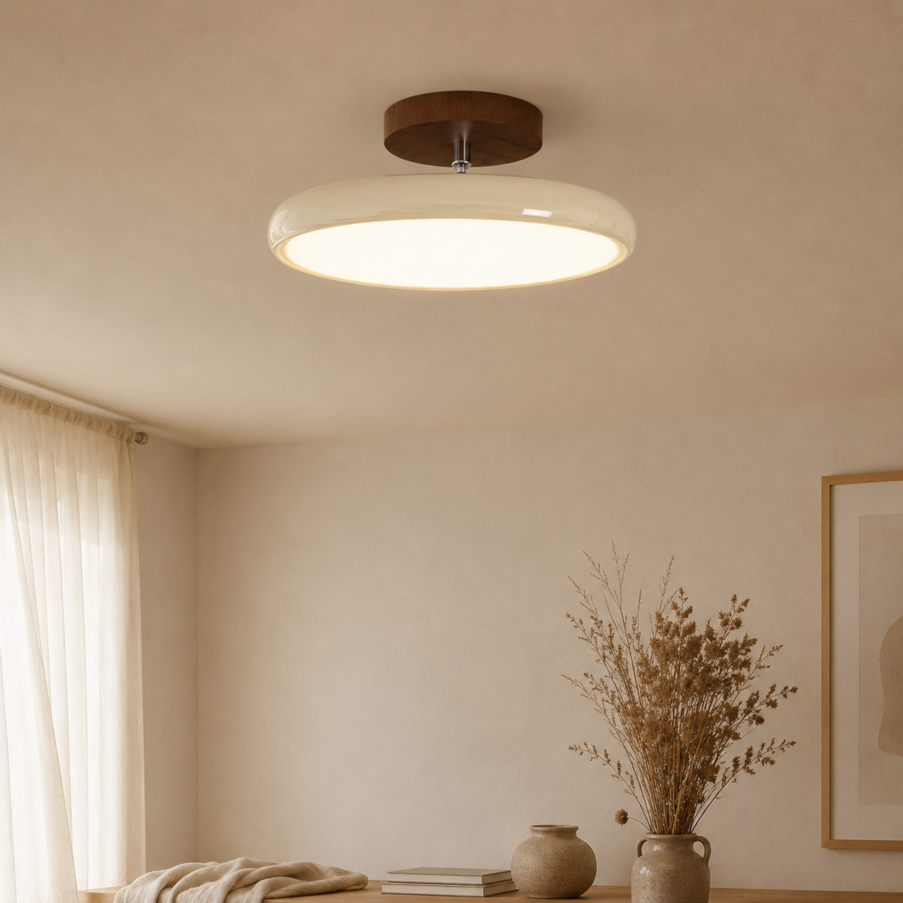 Runde Retro LED Vintage Deckenleuchte