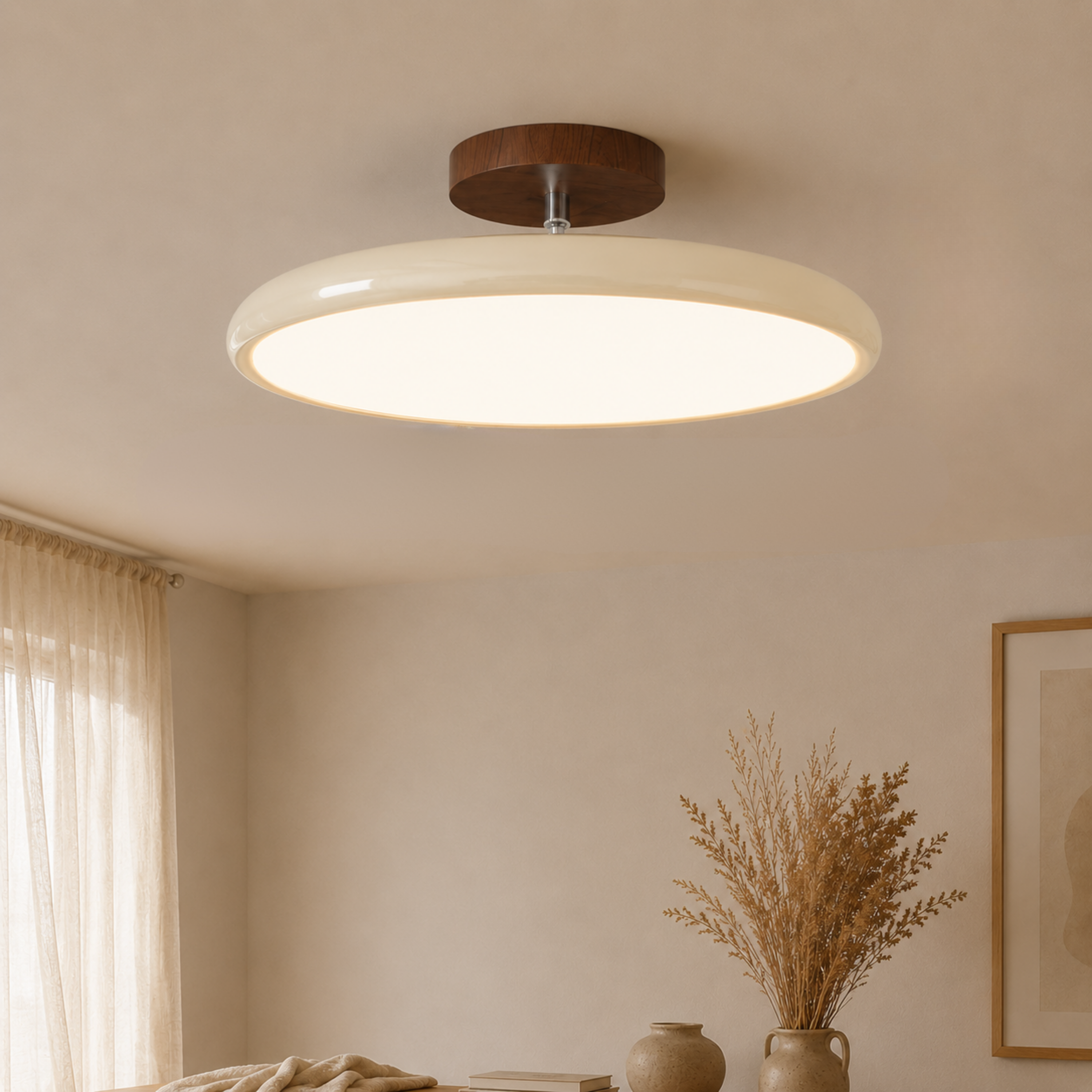 Runde Retro LED Vintage Deckenleuchte