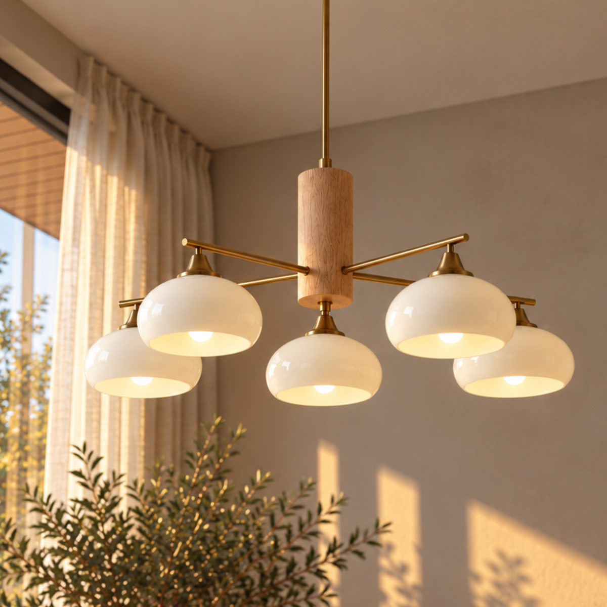 Elegante Mid-Century Glas Pendelleuchte