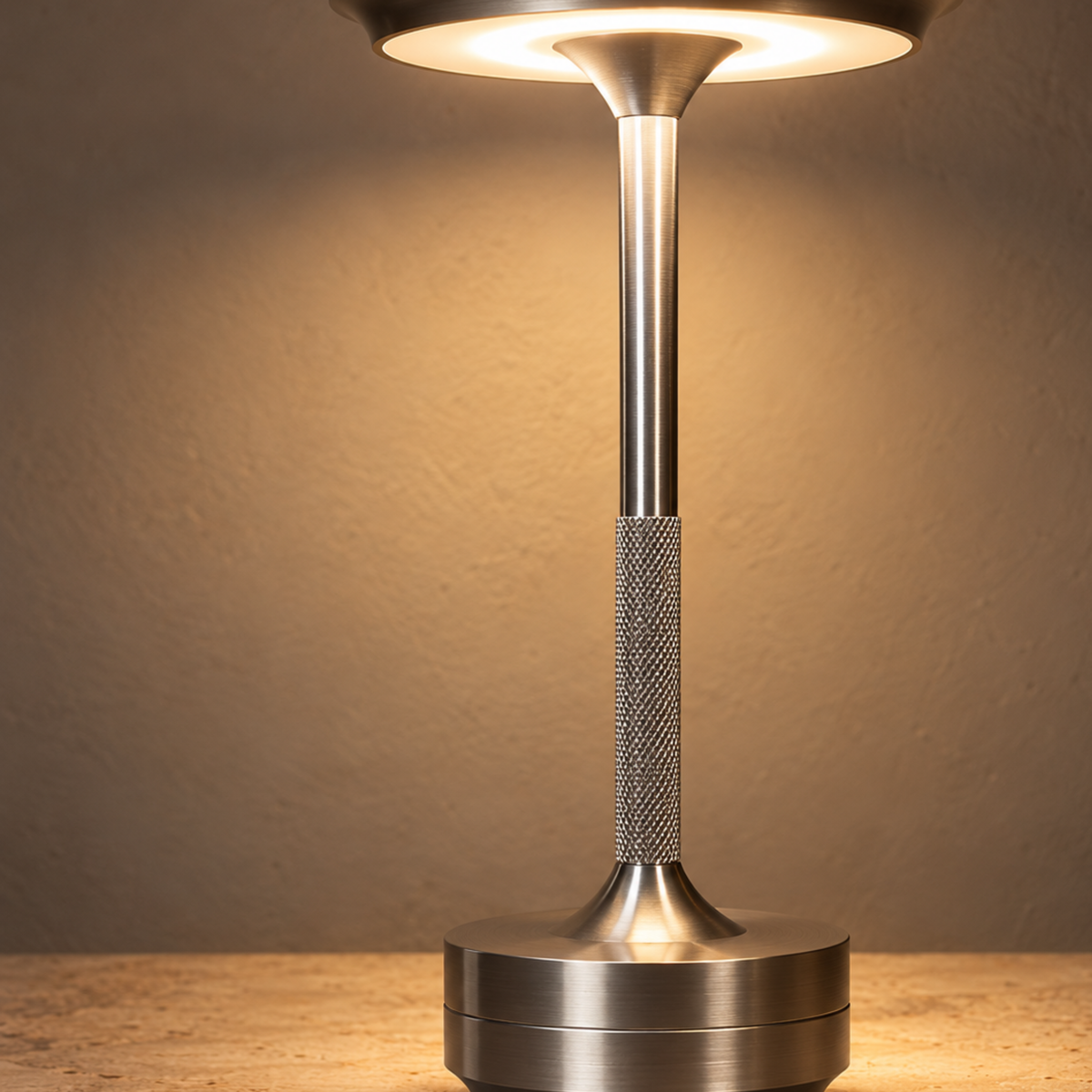 Moderne Kabellose Wiederaufladbare LED Tischlampe aus Aluminium