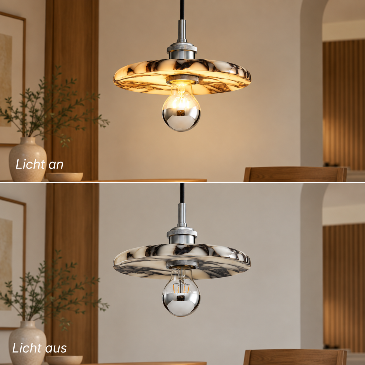 Europäische Marmorstein Runde LED Pendelleuchte