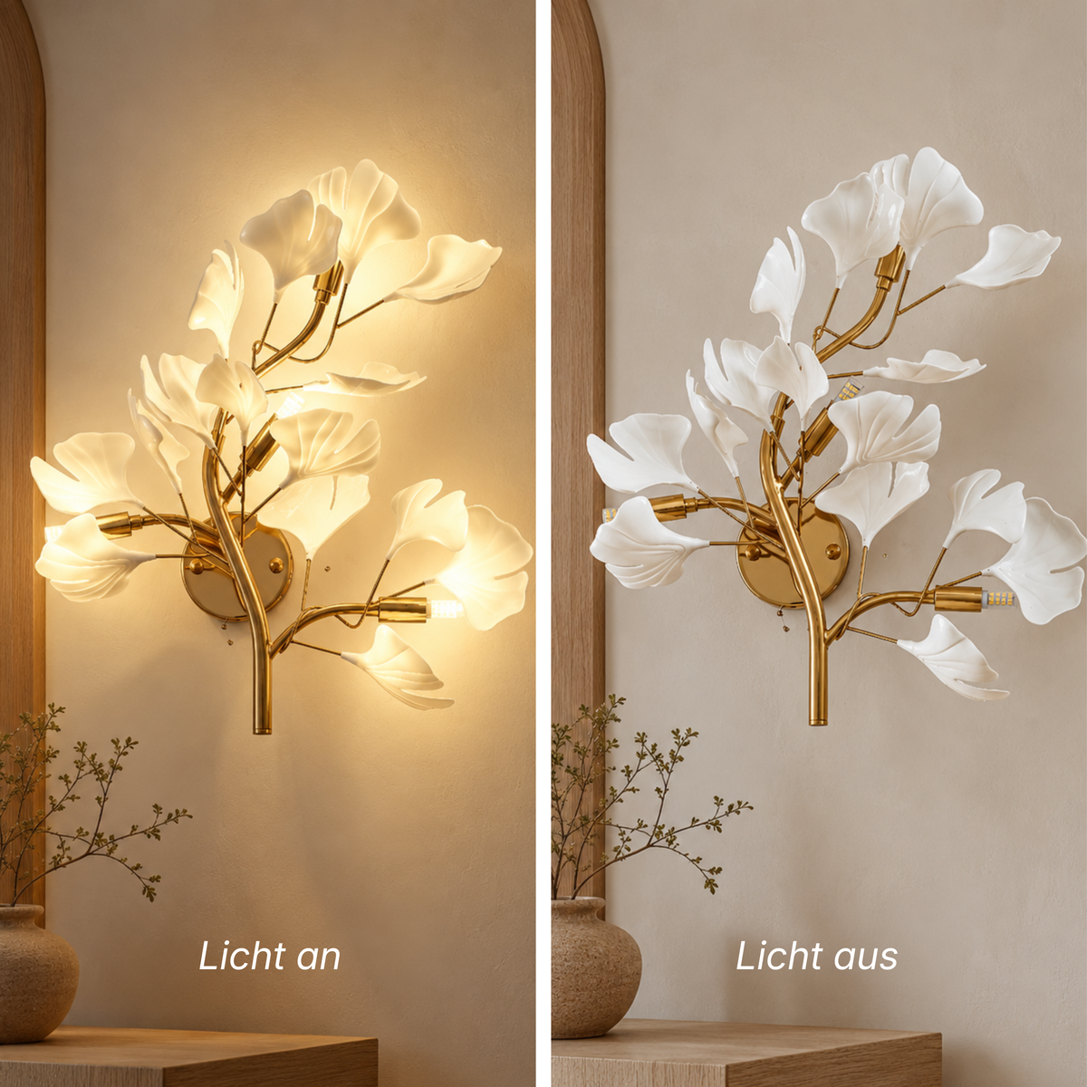 Elegante Luxuriöse LED-Blattdesign-Wandleuchte
