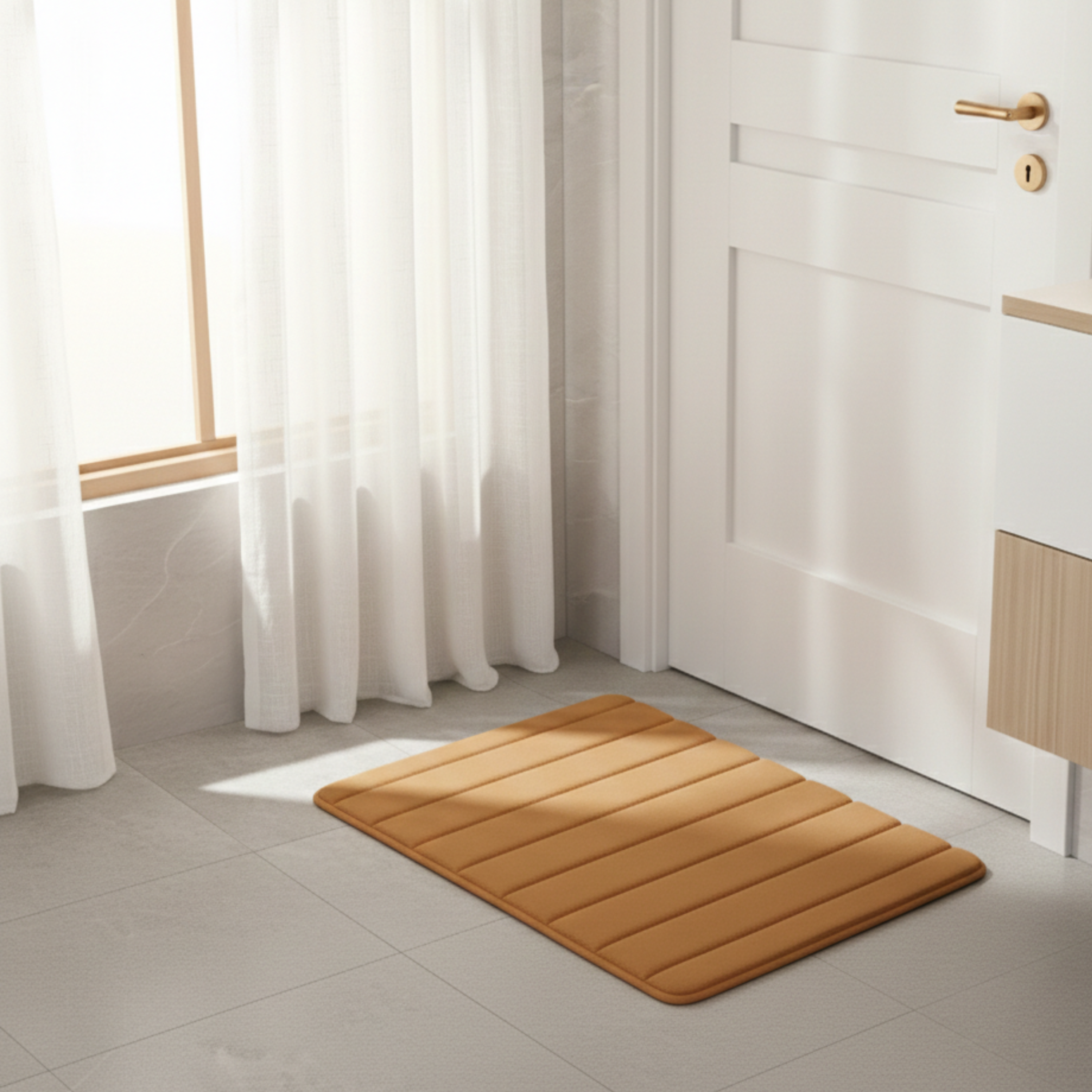 Gestreifte Flanell Badematte