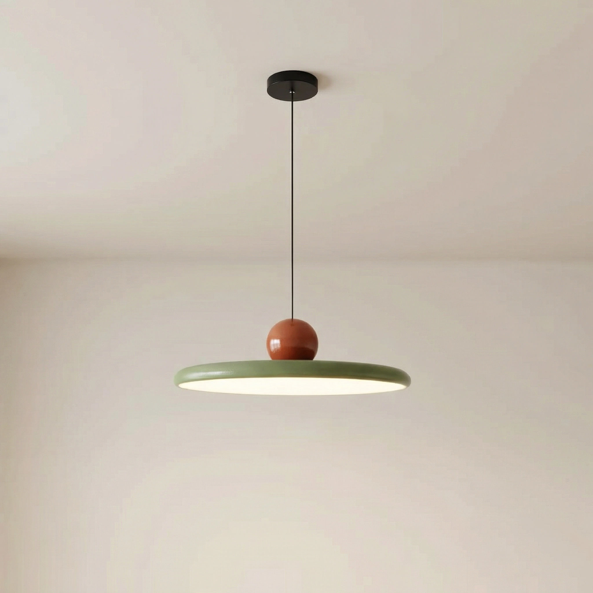 Glas Pendelleuchte im Bauhaus Stil