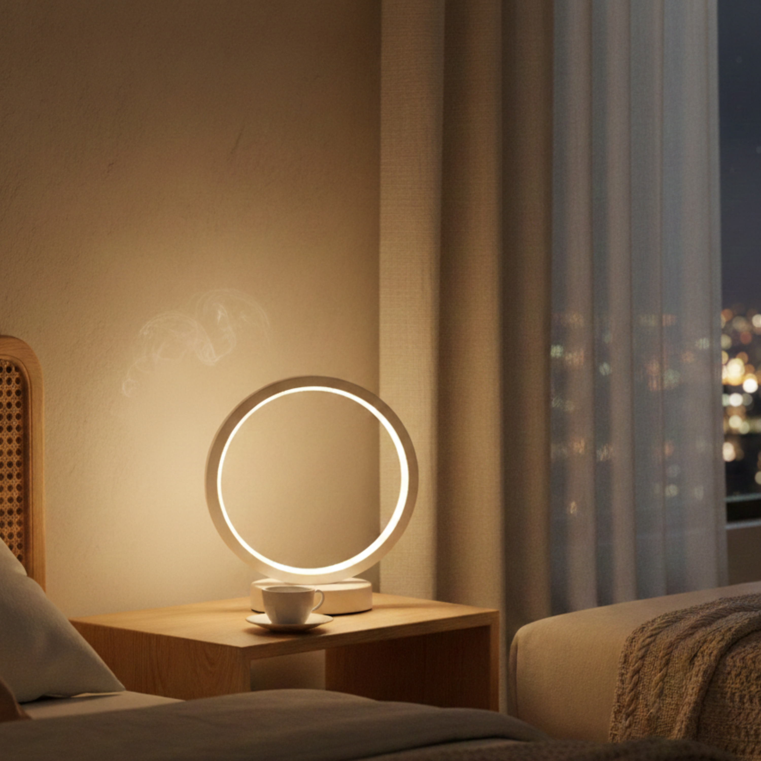 Schlichte Runde LED Tischlampe