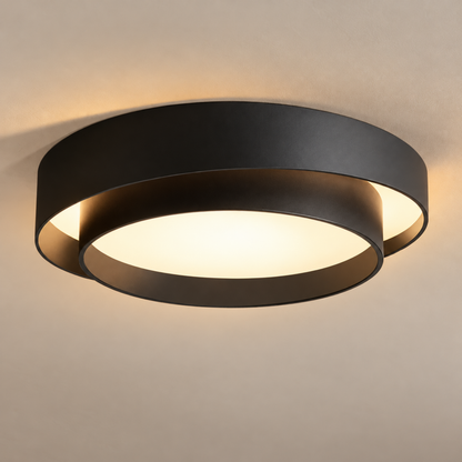 Asymmetrische LED Deckenleuchte mit Ringdesign