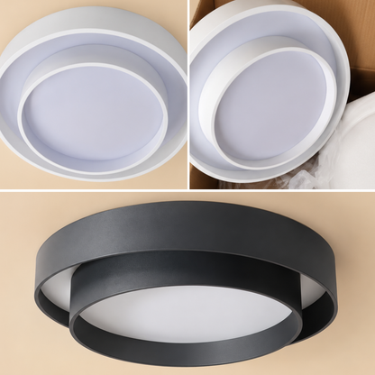 Asymmetrische LED Deckenleuchte mit Ringdesign