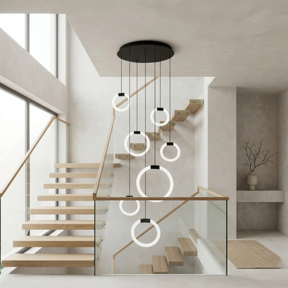 LED Pendelleuchte mit 7/10 Ringen