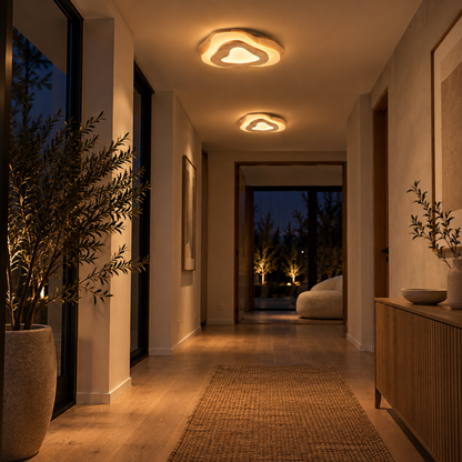 Skandinavische Massivholz LED Deckenleuchte