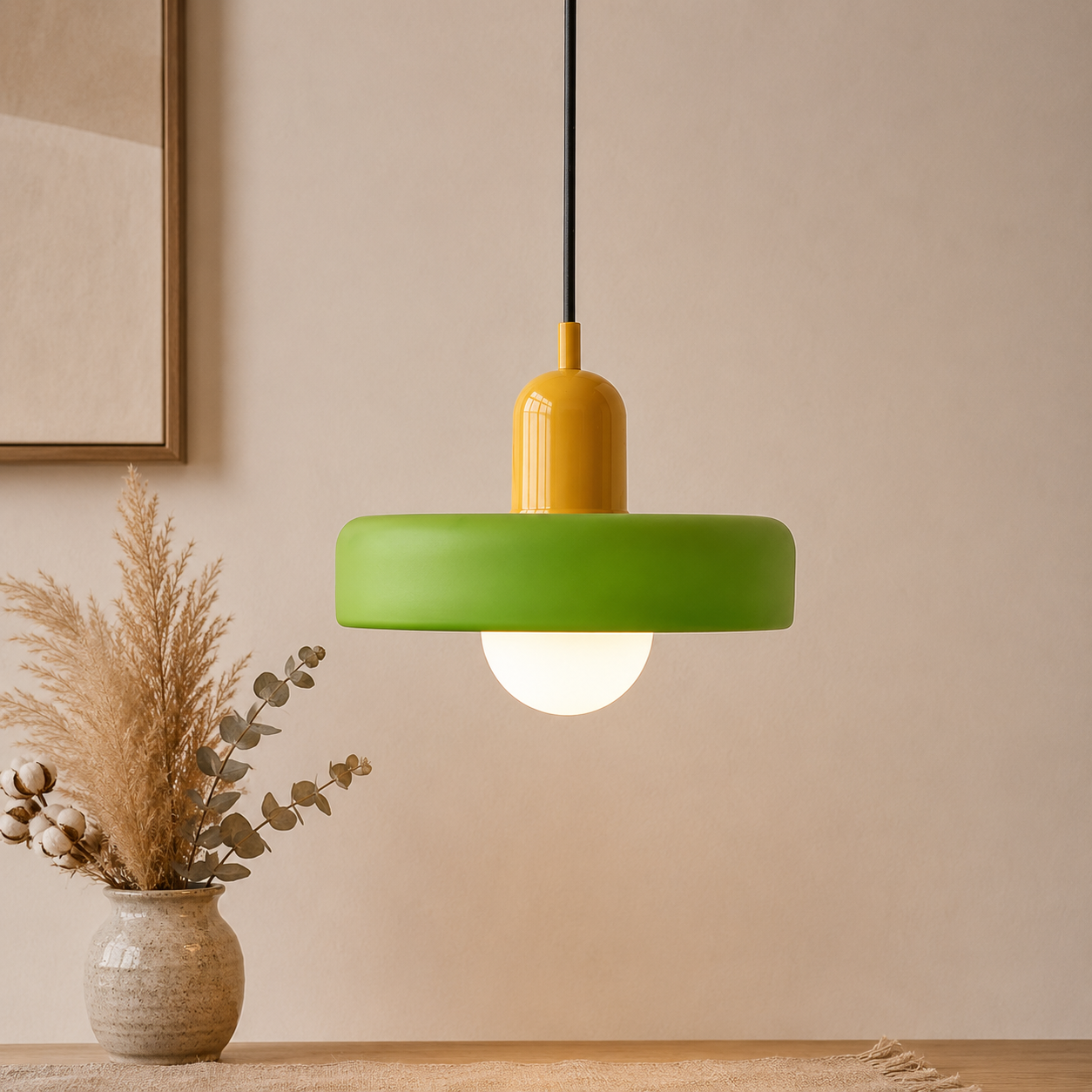 Bauhaus Farbglas Pendelleuchte
