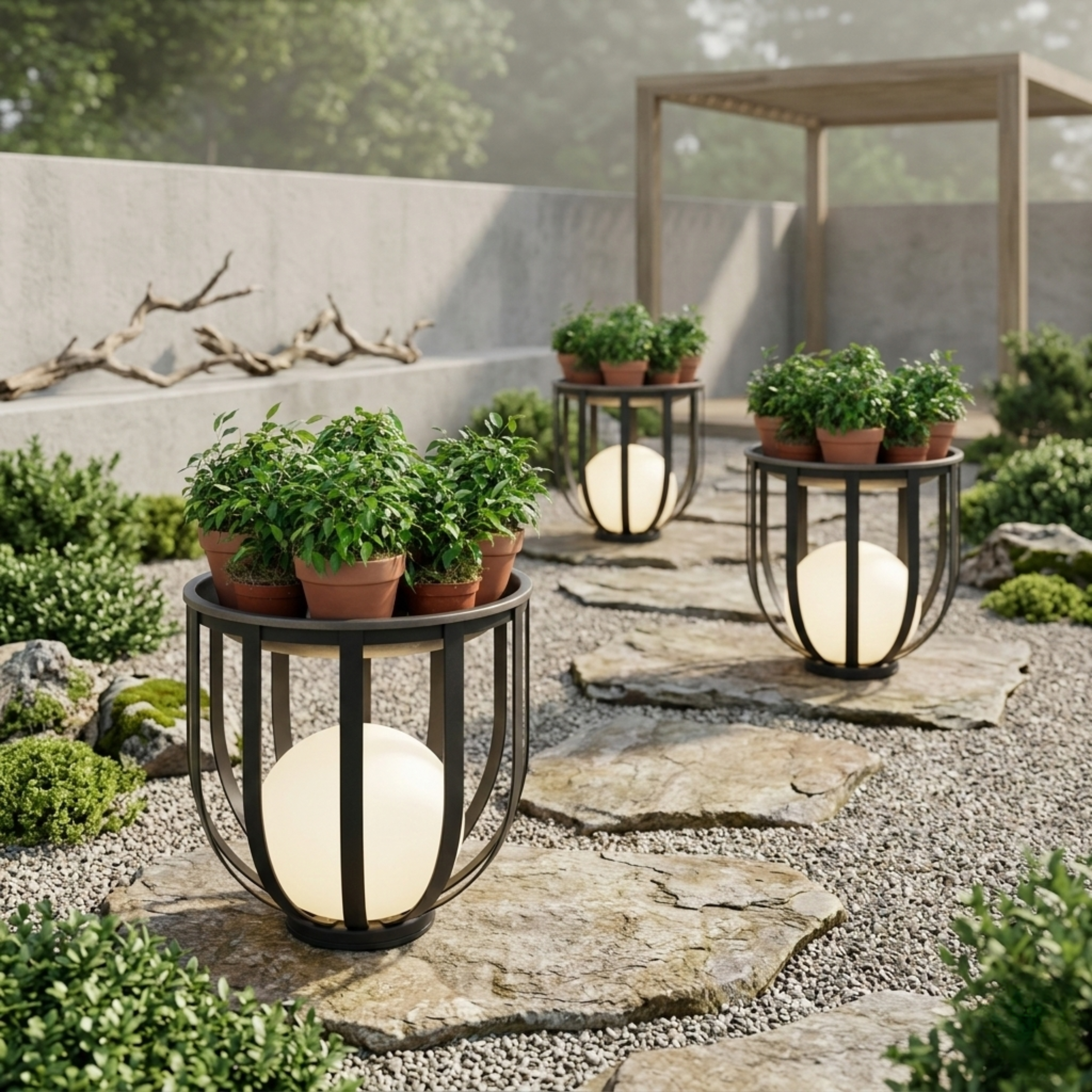 Blumentopf Solar Außenleuchte