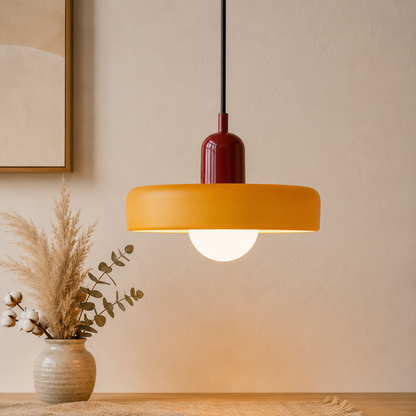 Bauhaus Farbglas Pendelleuchte