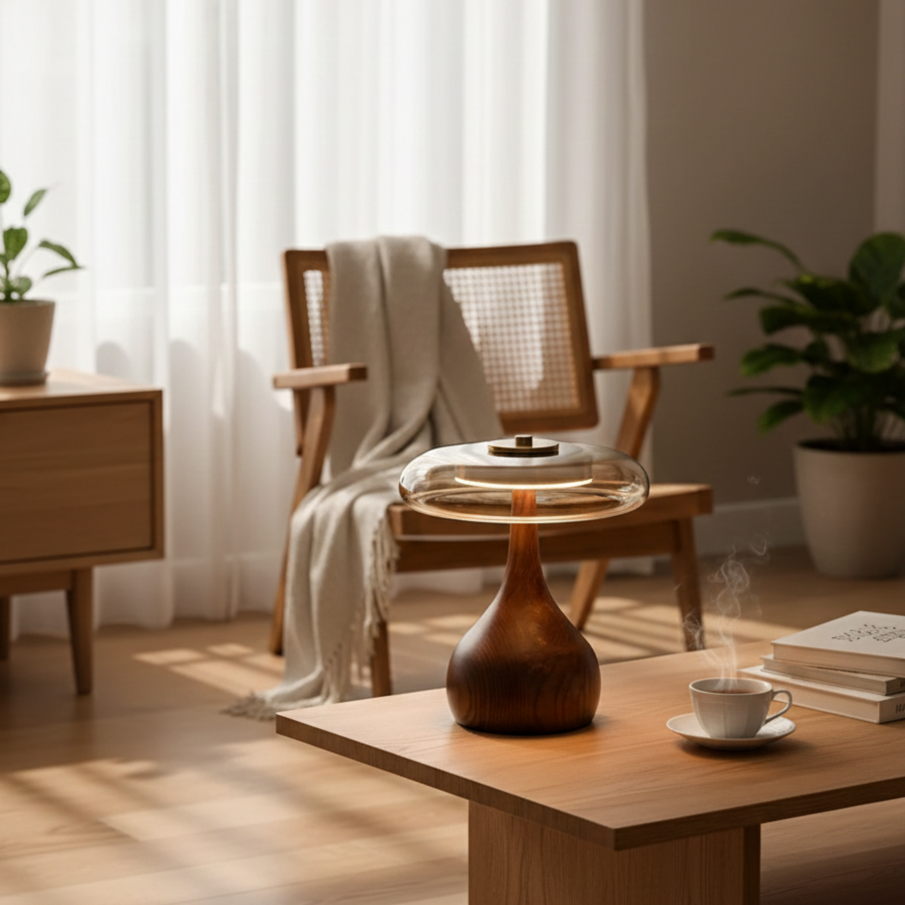 Elegante Glas LED Tischlampe