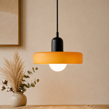 Bauhaus Farbglas Pendelleuchte
