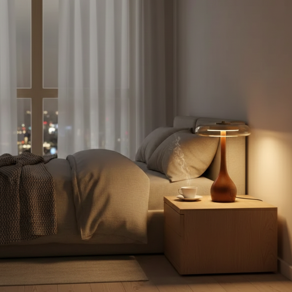 Elegante Glas LED Tischlampe