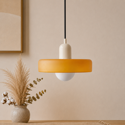 Bauhaus Farbglas Pendelleuchte