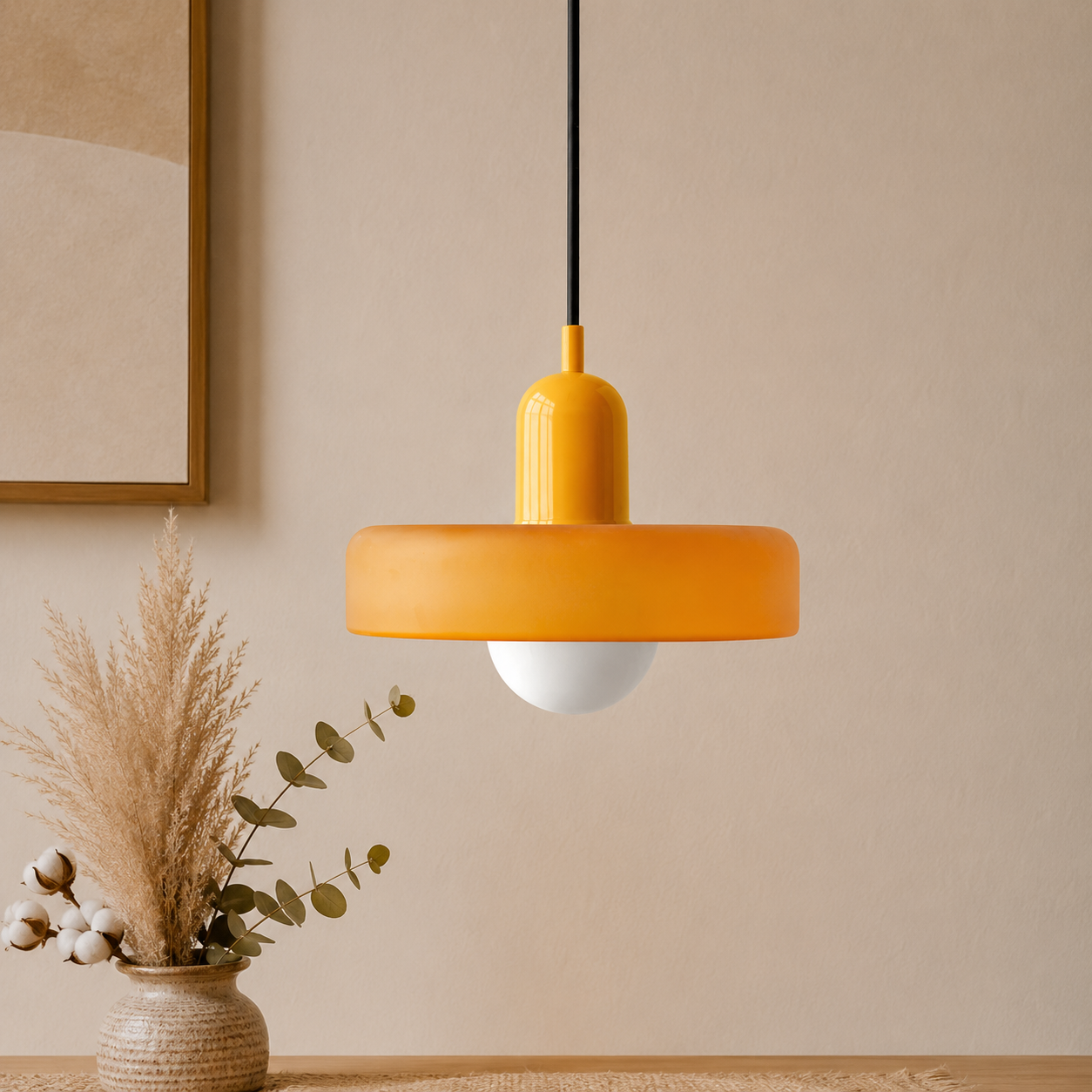 Bauhaus Farbglas Pendelleuchte