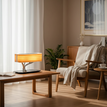 Massivholz Baumdesign Tischlampe mit Touch-Dimmung