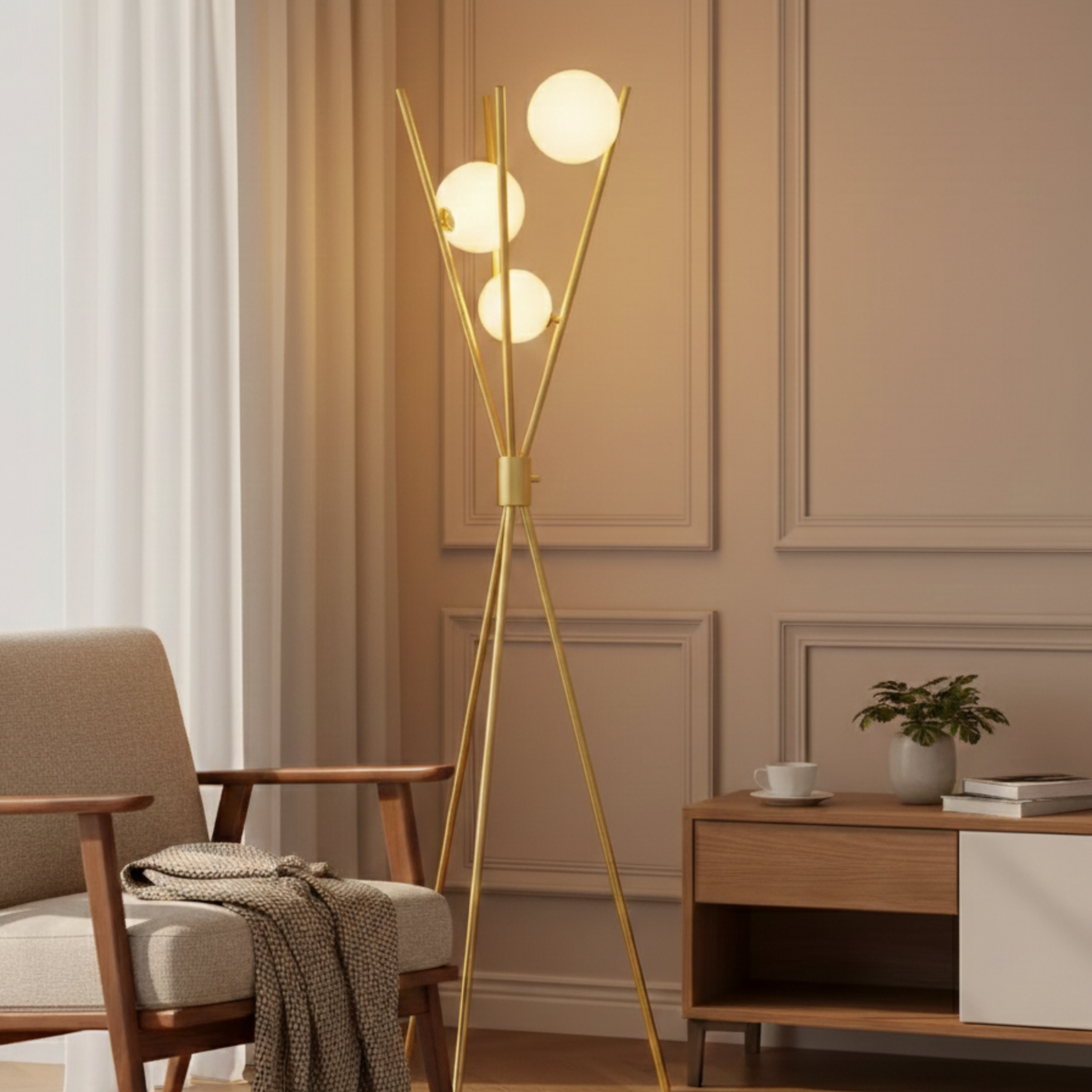 Dimmbare Modern Mid Century Stehlampe