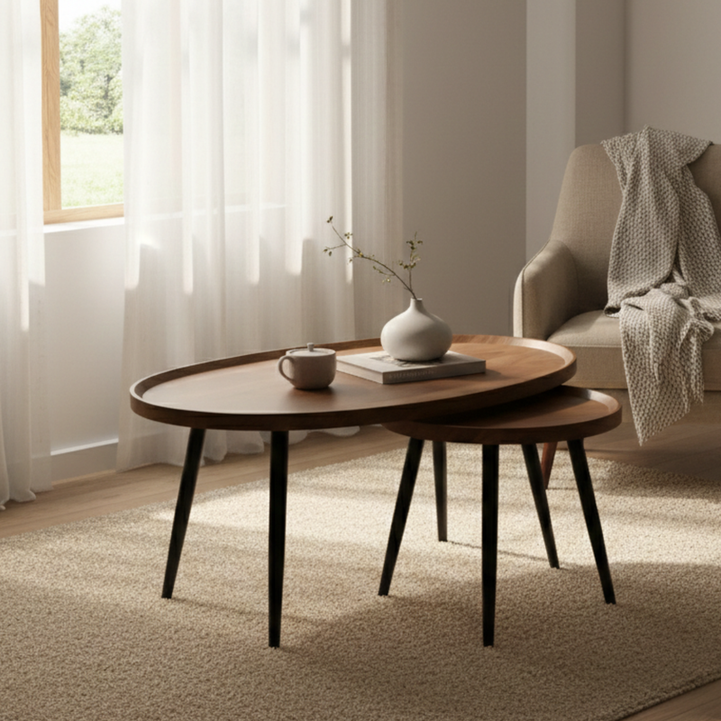 Unregelmäßiger Holz Beistelltisch