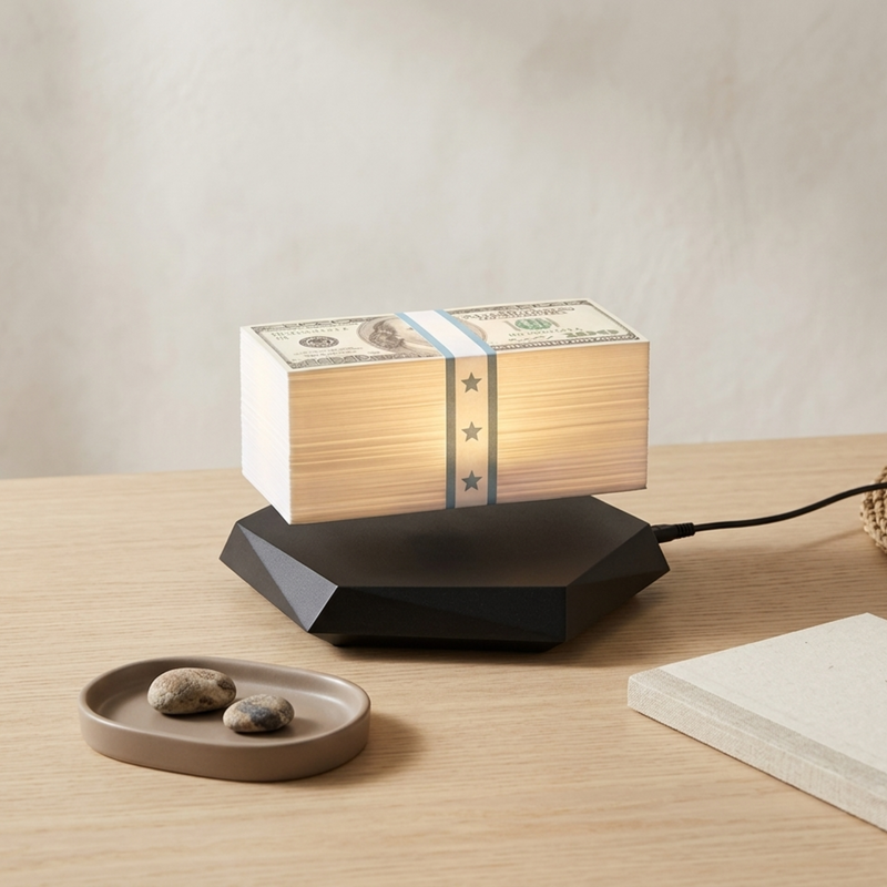 Schwebende Geld Tischlampe
