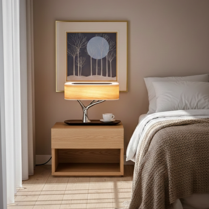 Massivholz Baumdesign Tischlampe mit Touch-Dimmung