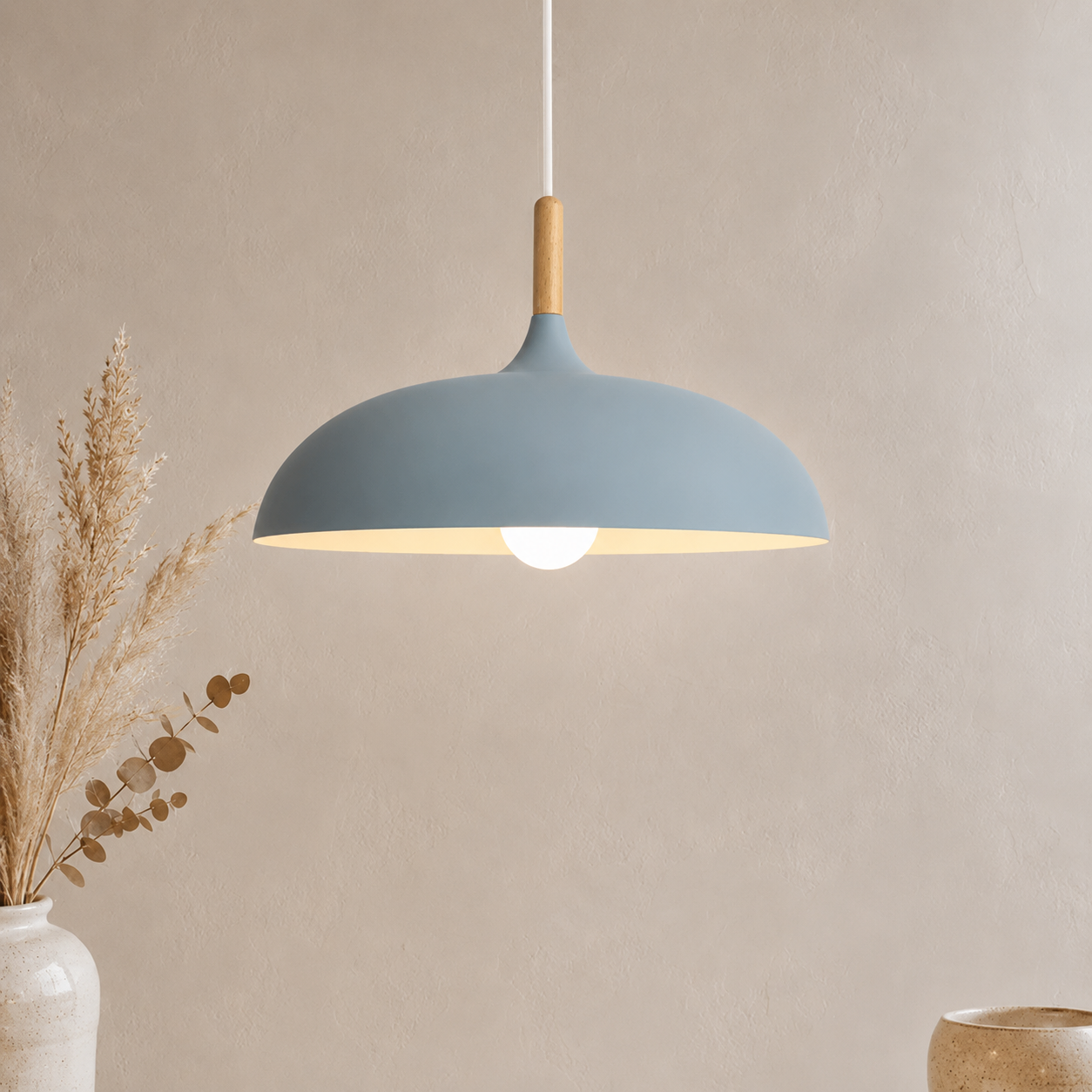 Minimalistische Holz Aluminium Pendelleuchte