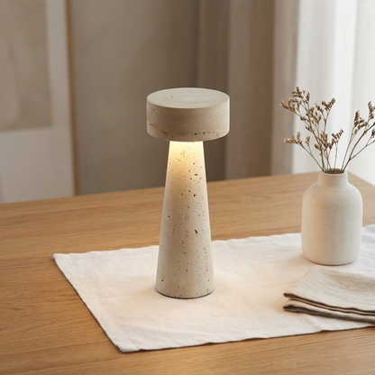 Moderne Stilvolle LED Travertin Tischlampe