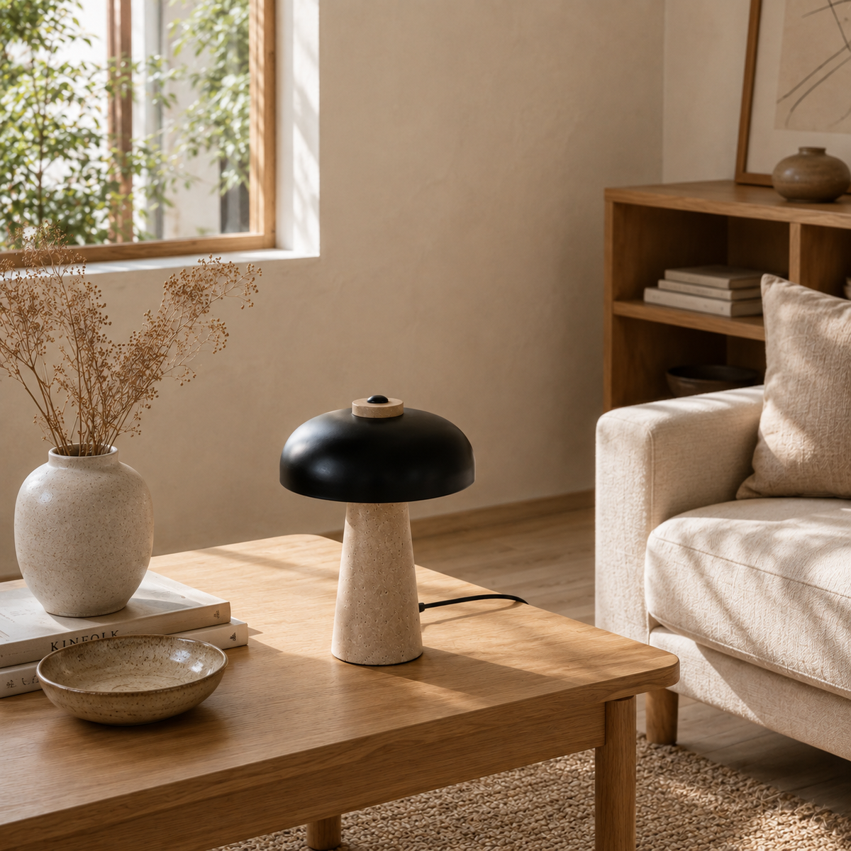 Travertin Designer LED Tischlampe