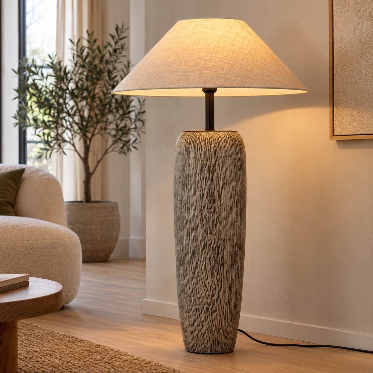 Elegante Retro Keramik Stehlampe