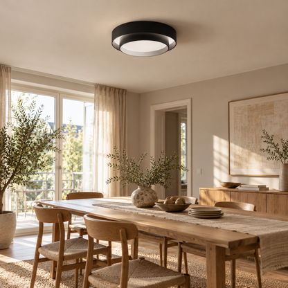 Asymmetrische LED Deckenleuchte mit Ringdesign