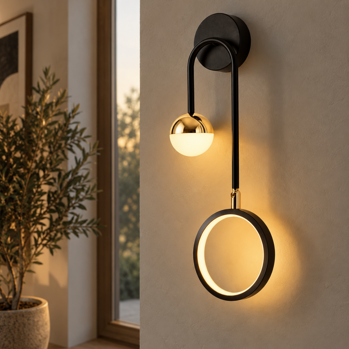 Moderne Drehbare Runde LED-Wandleuchte