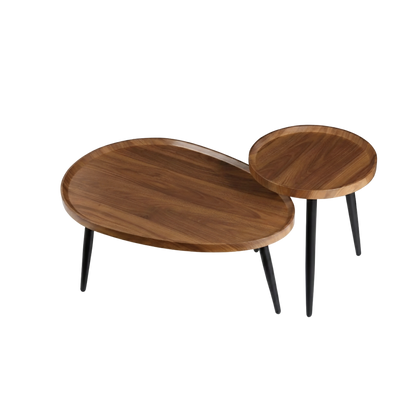 Unregelmäßiger Holz Beistelltisch