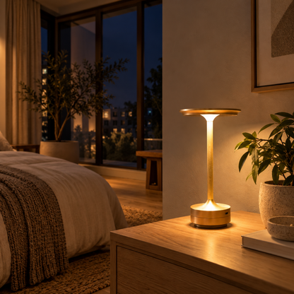 Moderne Kabellose Wiederaufladbare LED Tischlampe aus Aluminium