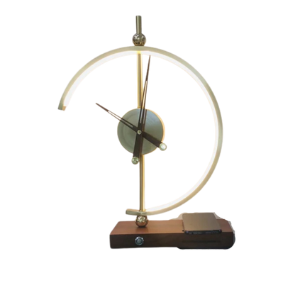 Tischlampe mit Uhr und Kabelloser Ladestation