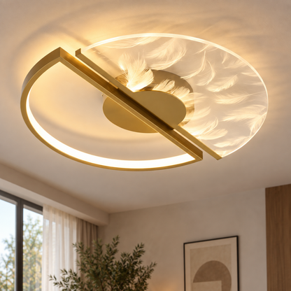 Stilvolle LED-Deckenleuchte mit Federdesign