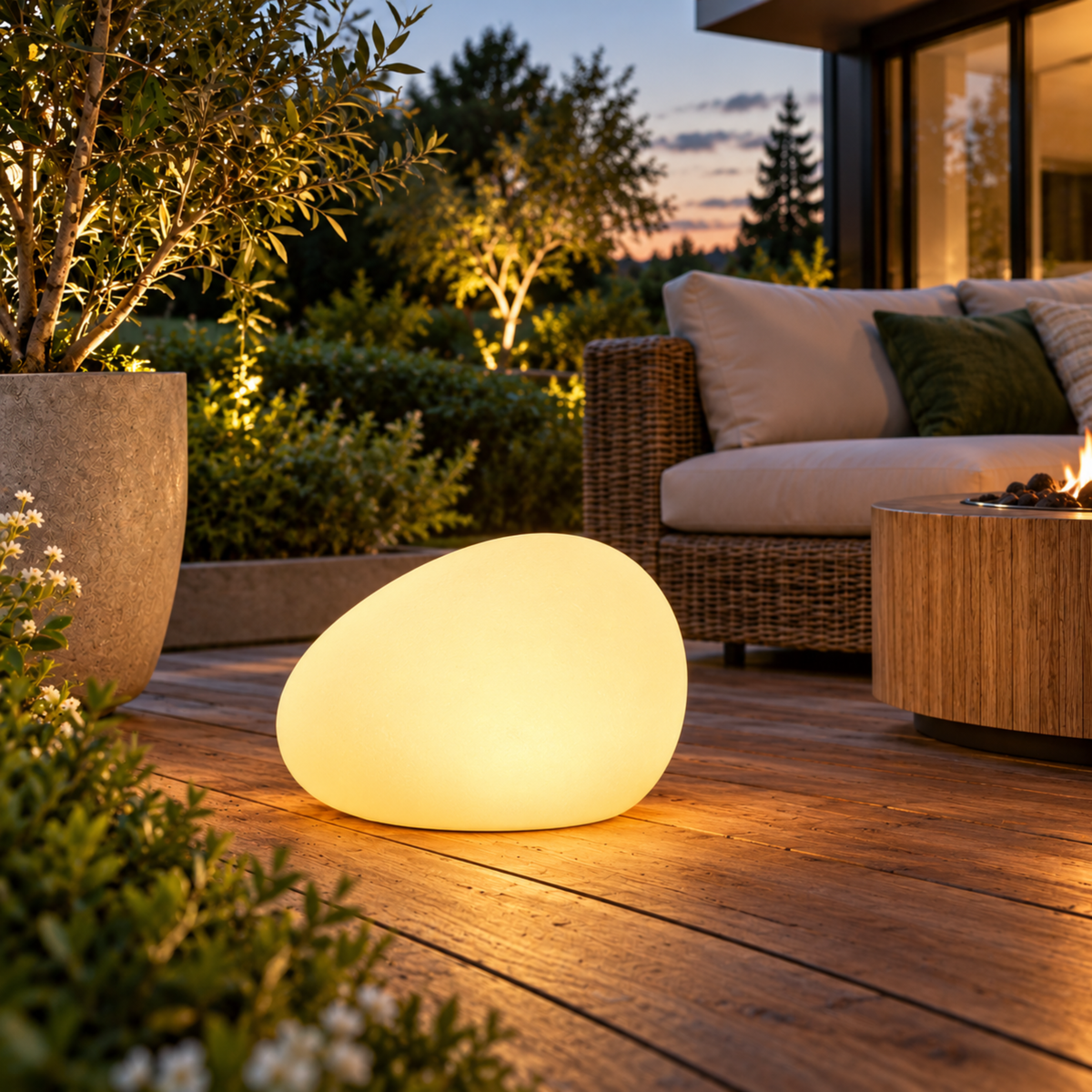 Moderne Solar-Steinleuchte mit Farbwechsel – Decoreno