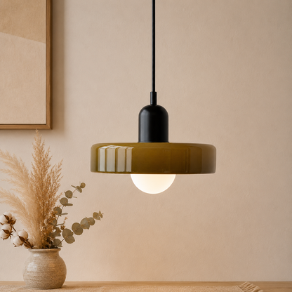 Bauhaus Farbglas Pendelleuchte
