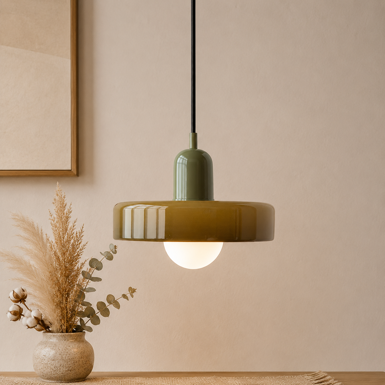 Bauhaus Farbglas Pendelleuchte