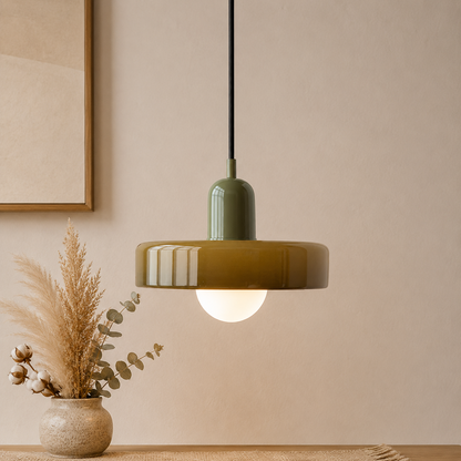 Bauhaus Farbglas Pendelleuchte