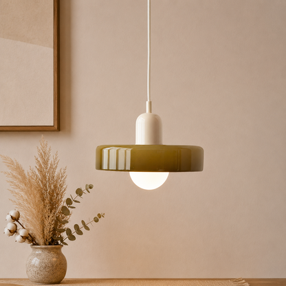 Bauhaus Farbglas Pendelleuchte