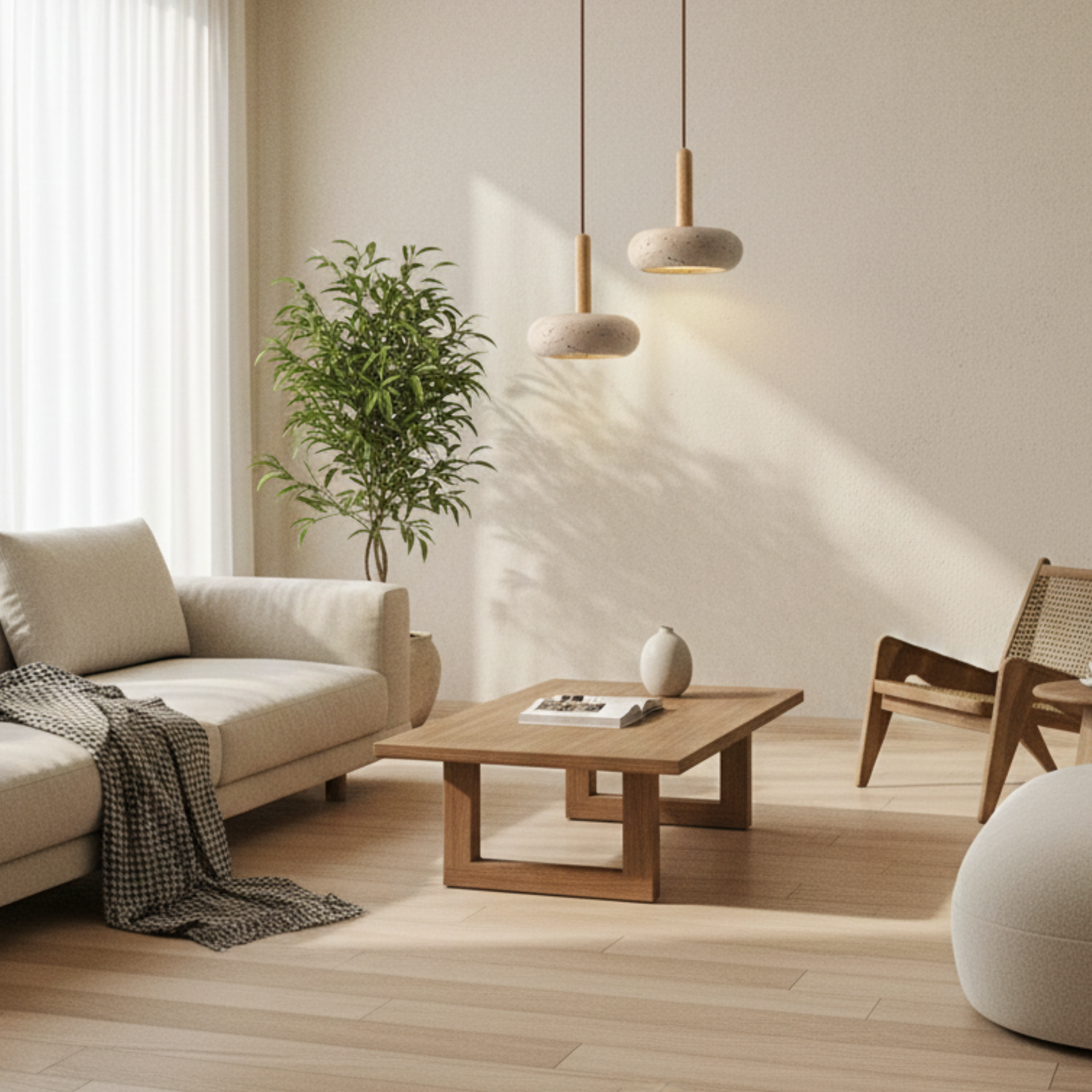 Wabi-Sabi LED Stein Hängelampe