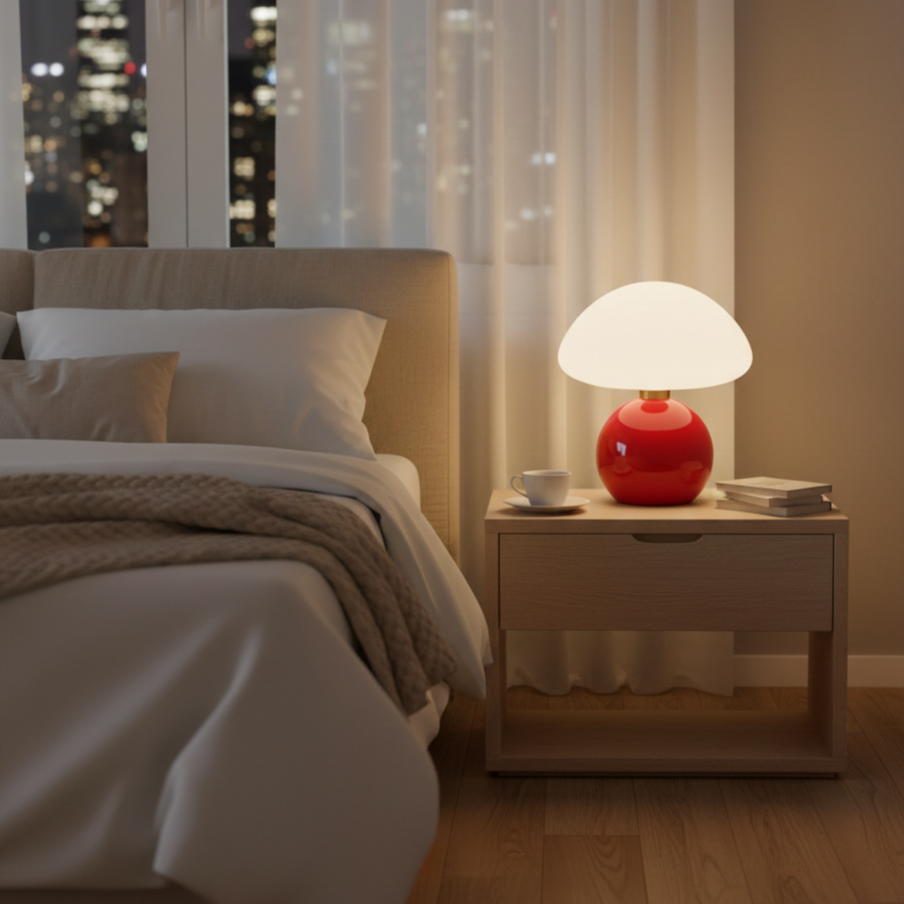 Moderne Keramik Pilzförmige Tischlampe