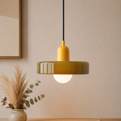 Bauhaus Farbglas Pendelleuchte