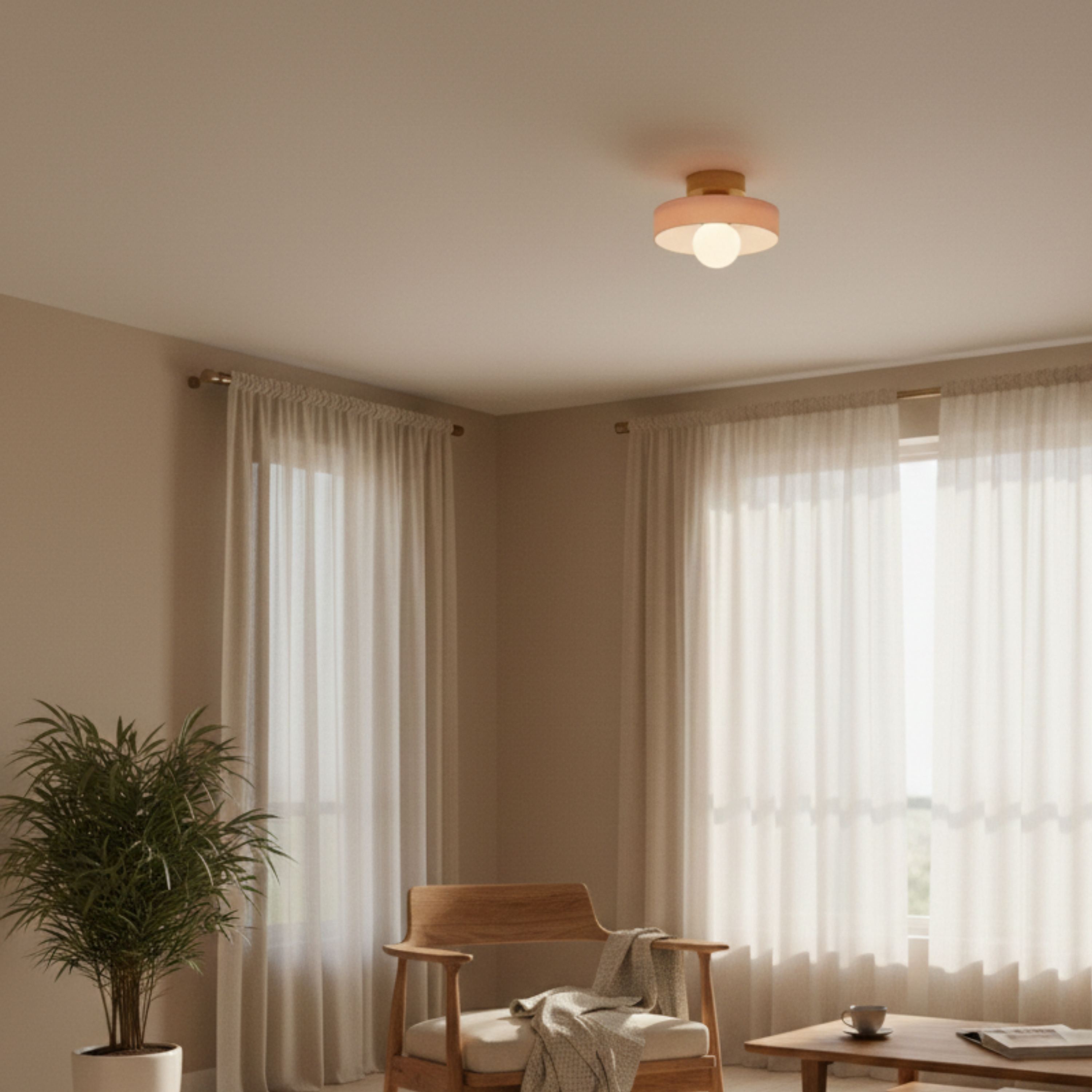 Französische Bauhaus LED Deckenleuchte