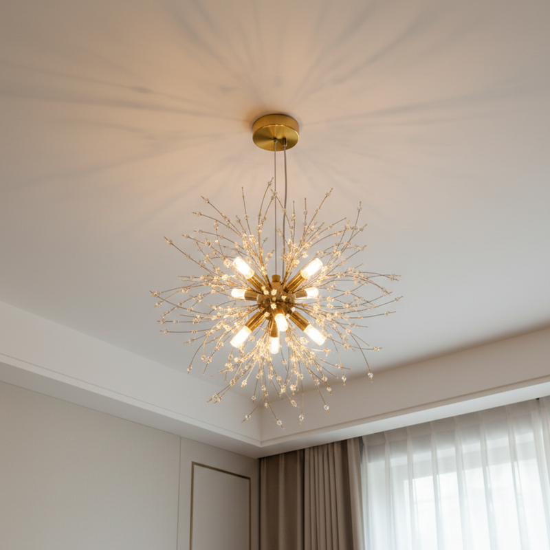 Moderne Goldene Kristall Deckenleuchte