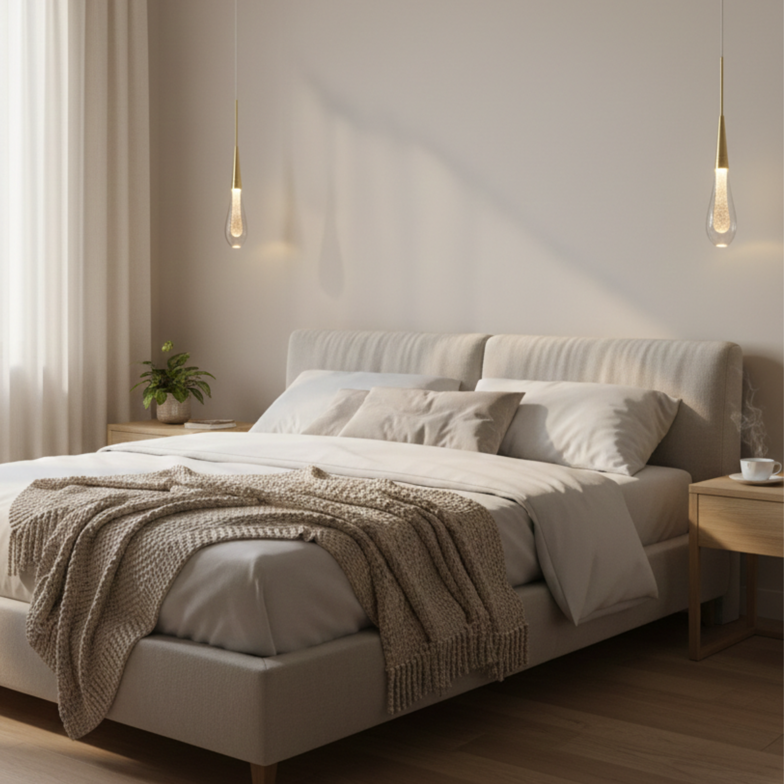 Moderne Aluminium Glas LED Innen Pendelleuchte