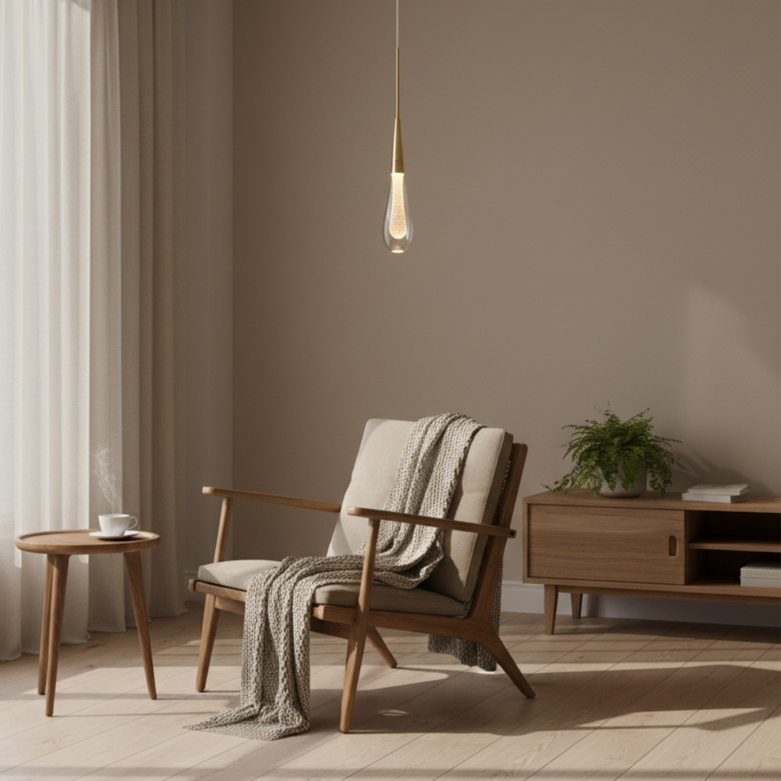 Moderne Aluminium Glas LED Innen Pendelleuchte