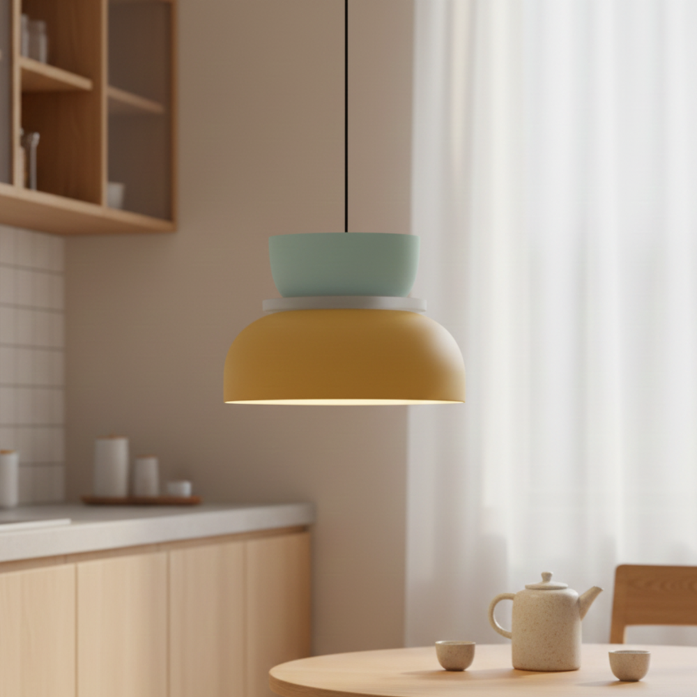 Farbige Schalenförmige Pendelleuchte