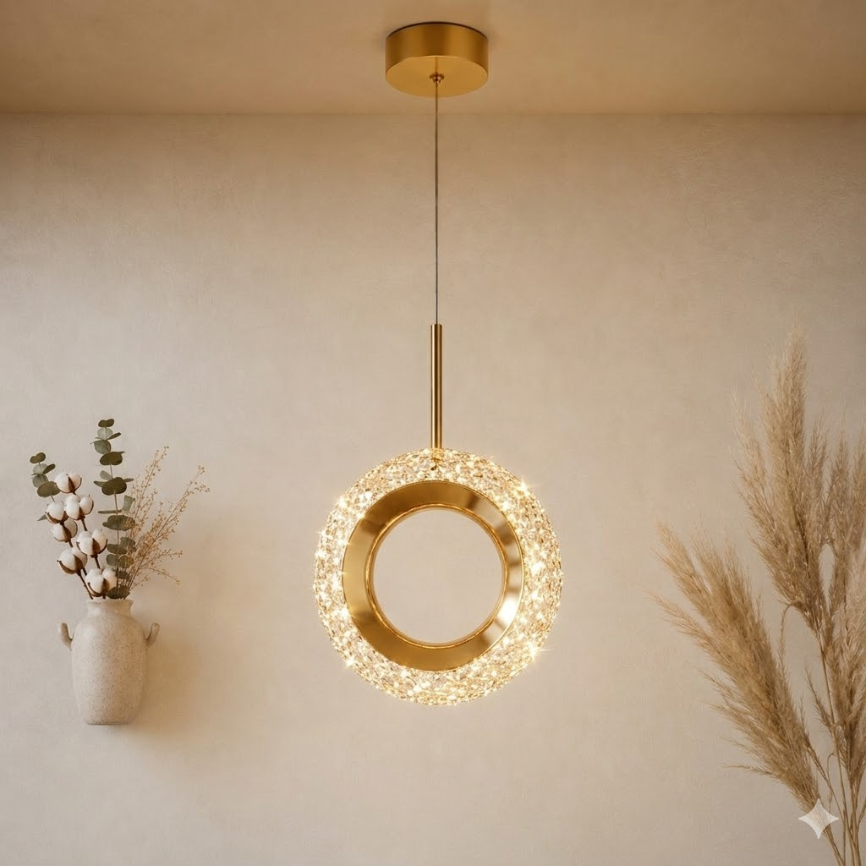 Moderne Kristall LED Innen Pendelleuchte